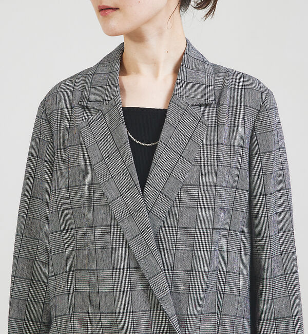 qualite「【セットアップ対応】リネングレンチェックジャケット」|テーラードジャケット|