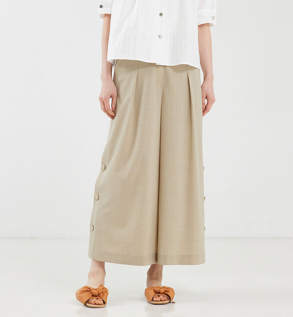 qualite「サイドボタンクロップドパンツ」|その他|