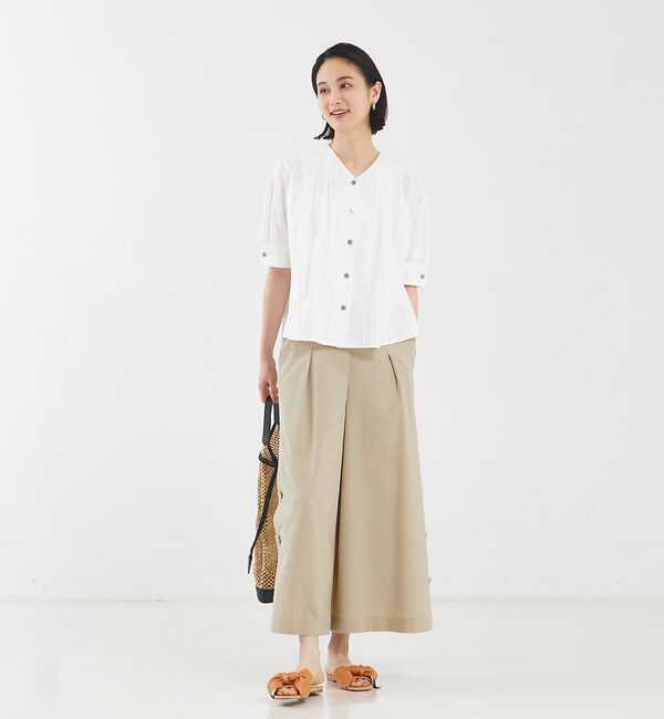 qualite「サイドボタンクロップドパンツ」|その他|