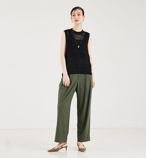 qualite「かぎ針風ノースリーブニット」|ニット・セーター|