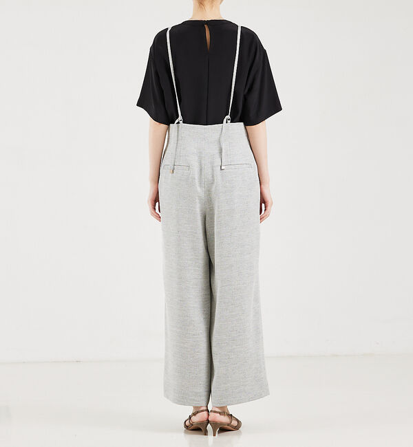 qualite「リネンライクサスペンダーパンツ」|オールインワン|