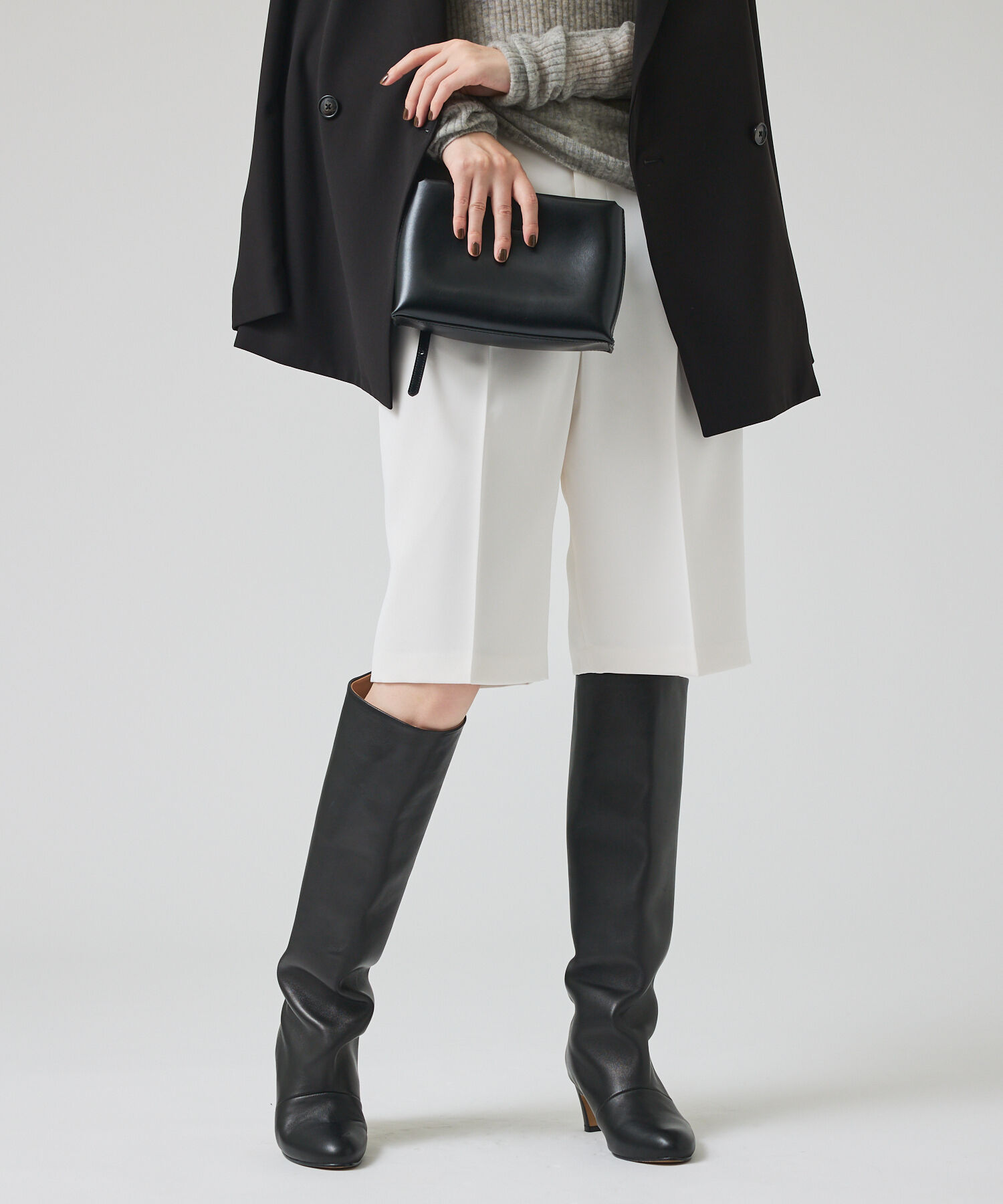 qualite「クリアサテンハーフパンツ」|その他|ホワイト