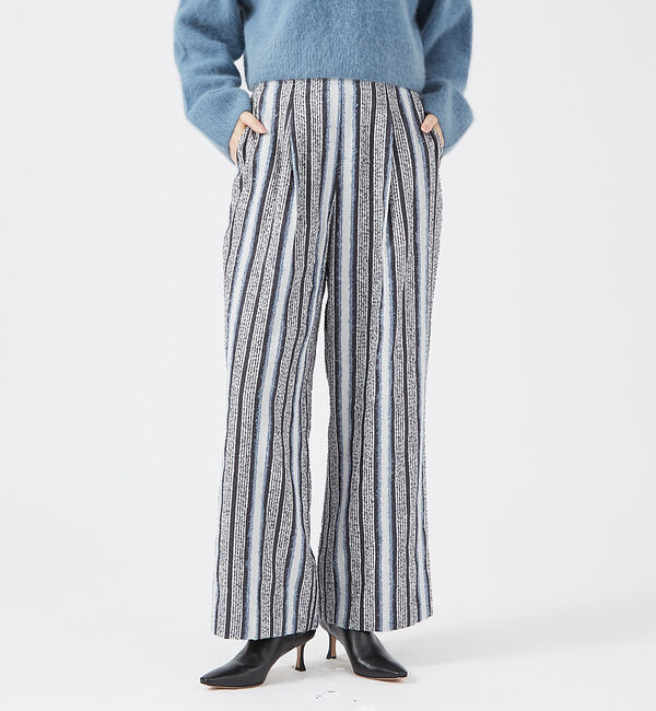 qualite「ループストライプワイドパンツ」|その他|