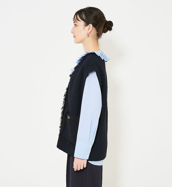 qualite「ツィードニットジレ」|ダウンベスト・ベスト|