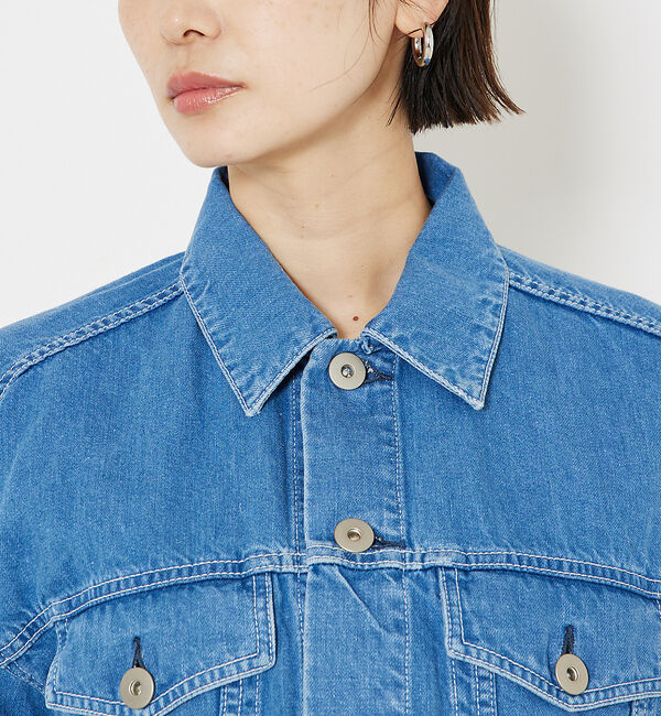 qualite「【大人のデニムJK】コットンリネンデニムショートジャケット/セットアップ対応」|その他|