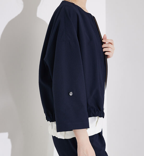 qualite「【接触冷感・吸水速乾・UV】シアサッカーブルゾン /セットアップ対応」|ブルゾン・スタジャン|