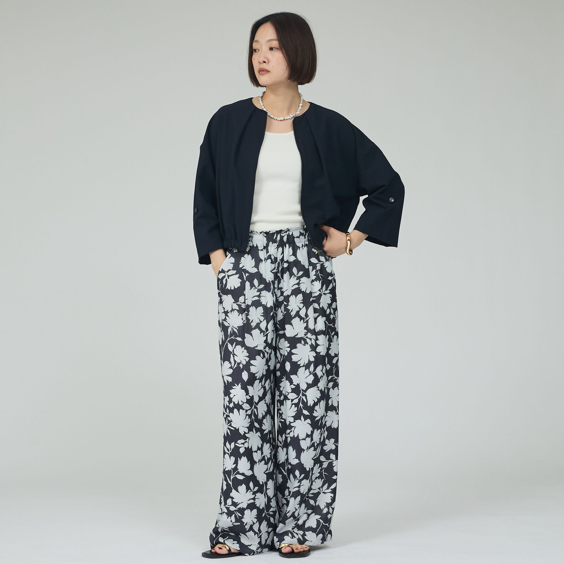 qualite「【接触冷感・吸水速乾・UV】シアサッカーブルゾン /セットアップ対応」|ブルゾン・スタジャン|