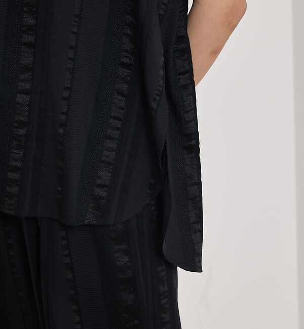 qualite「【セットアップ対応】キュプラストライプスキッパーシャツ」|シャツ・ブラウス|