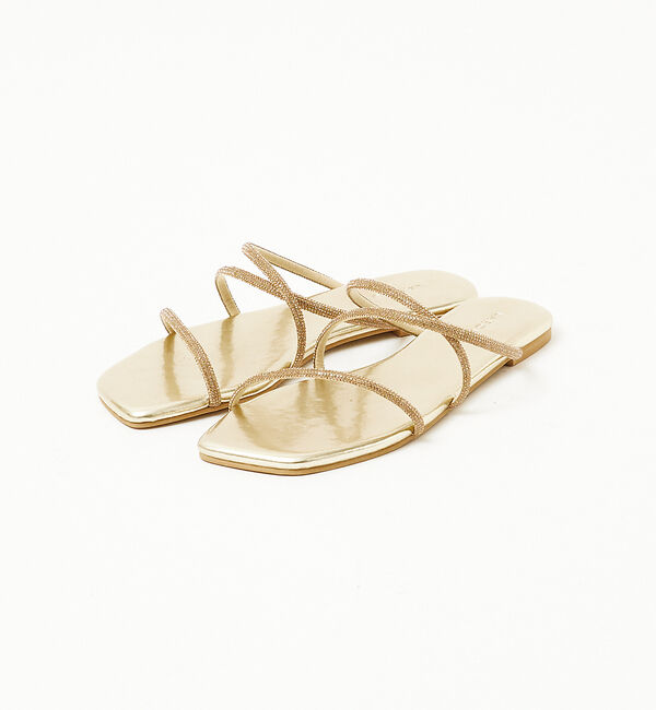 AU BANNISTER「【LAROUTE】グリッターコードフラットサンダル」|サンダル|ゴールド