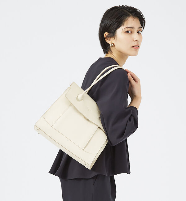 LOWELL things「【VERY掲載】Cuddly/レザーオープントート(L) 24SS」|トートバッグ|