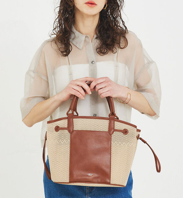 LOWELL things「Sheer/シアーメッシュ2WAYトート」|かごバッグ|ベージュ