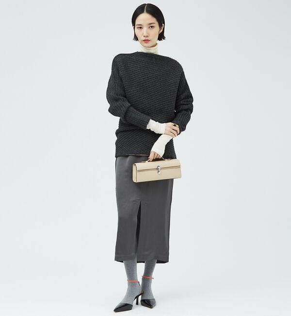 The Store by C' 「【TOTEME】フロントスリットサテンミディスカート」|スカート|