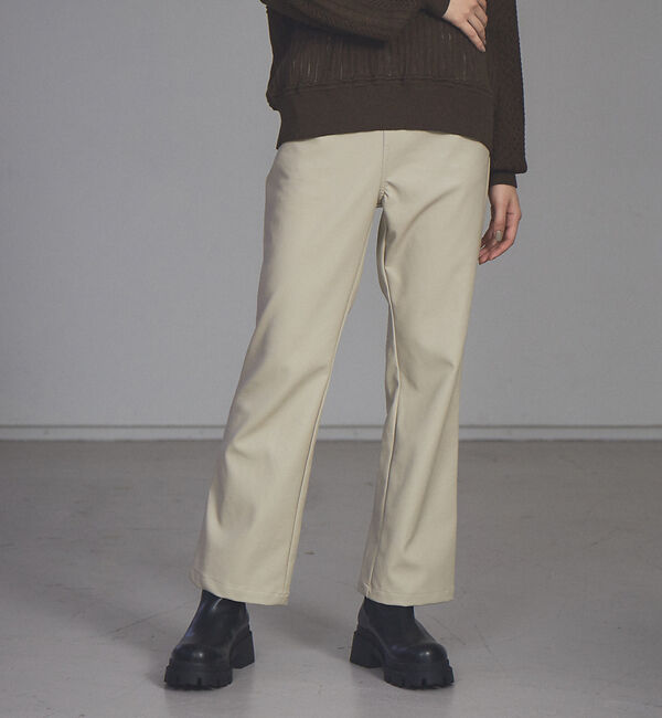 NOMINE「【展開店舗限定】エコレザーセミフレアパンツ」|その他|アイボリー
