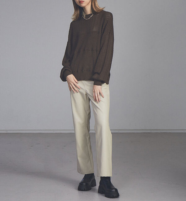 NOMINE「【展開店舗限定】エコレザーセミフレアパンツ」|その他|