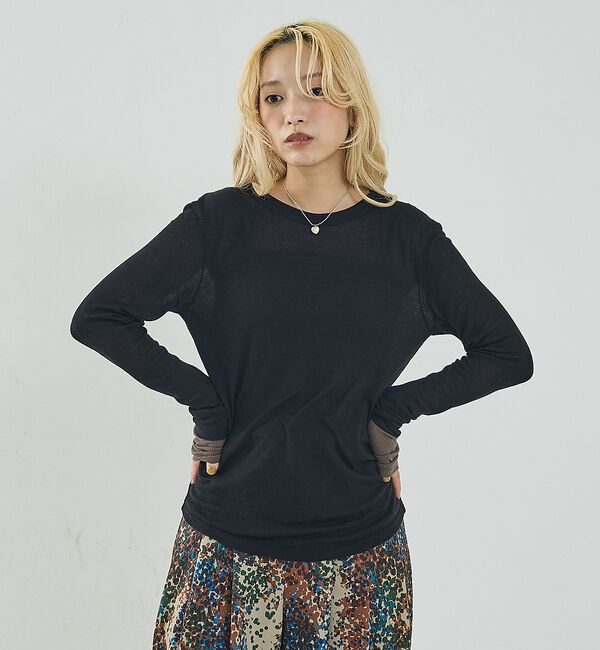 NOMINE「ダブルスリーブ シアー ロンT」|Tシャツ・カットソー|