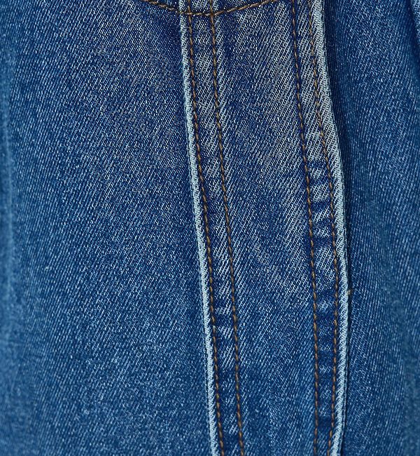 NOMINE「サイドライン タック ワイド ハイウエスト デニムパンツ」|デニム|