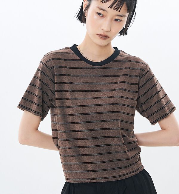 NOMINE「パイル 半袖 Tシャツ」|Tシャツ・カットソー|モカ