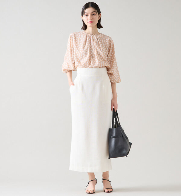 TIARA「ミニリボン付ロングタイトスカート（セットアップ可）」|スカート|