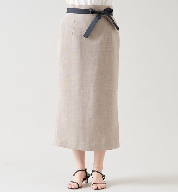 TIARA「ミニリボン付ロングタイトスカート（セットアップ可）」|スカート|