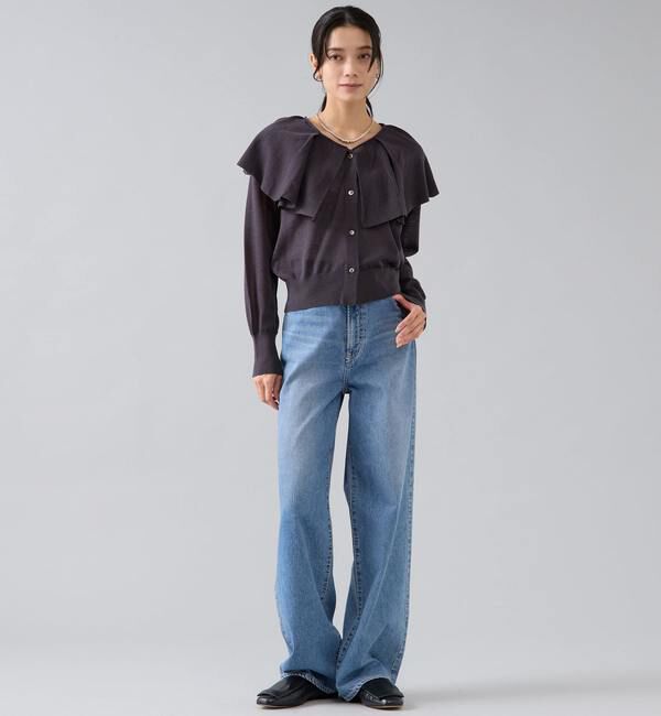 Liesse「フリルカラーニット」|カーディガン|