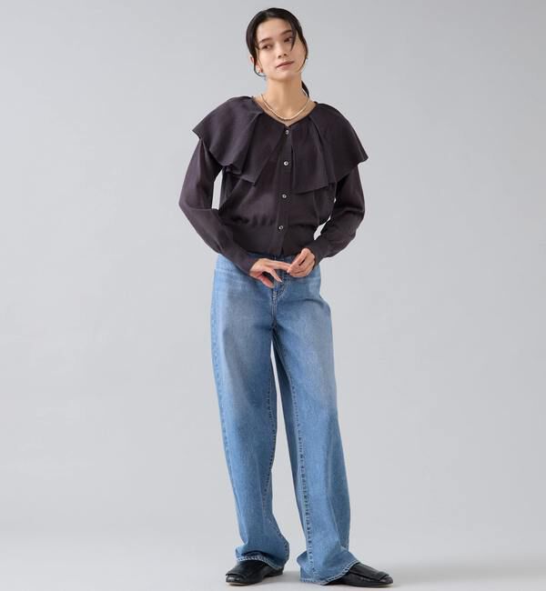 Liesse「フリルカラーニット」|カーディガン|