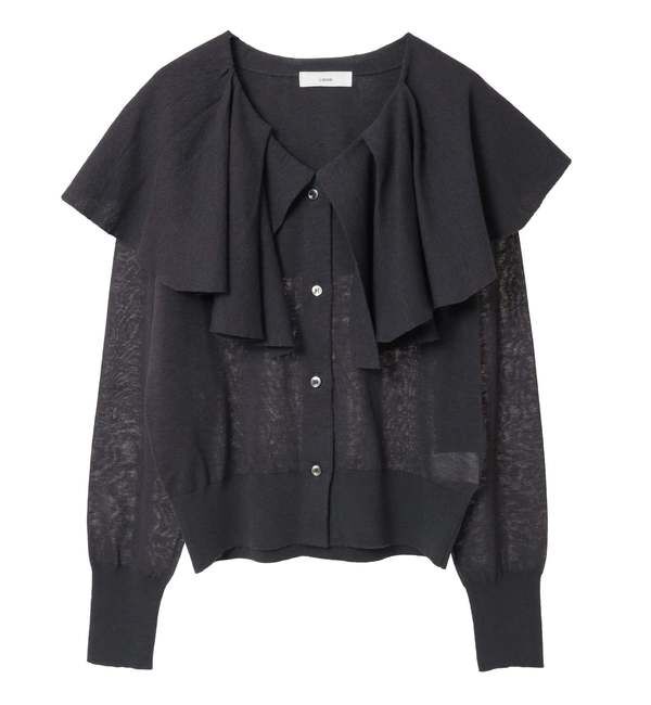 Liesse「フリルカラーニット」|カーディガン|