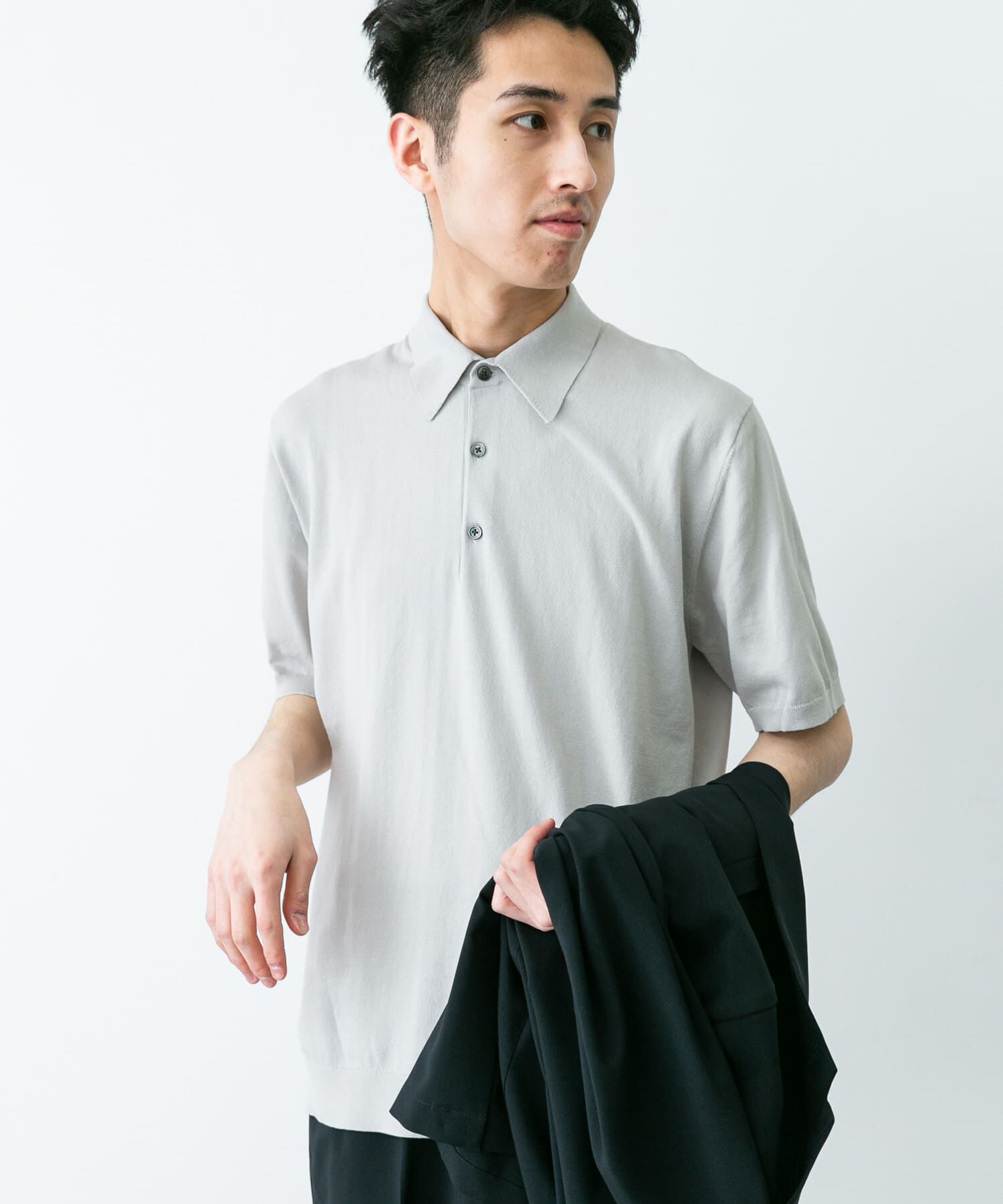 URBAN RESEARCH DOORS「『UR TECH ひやサラクール』『接触冷感/UVカット』 ニットポロシャツ」|シャツ・ブラウス|