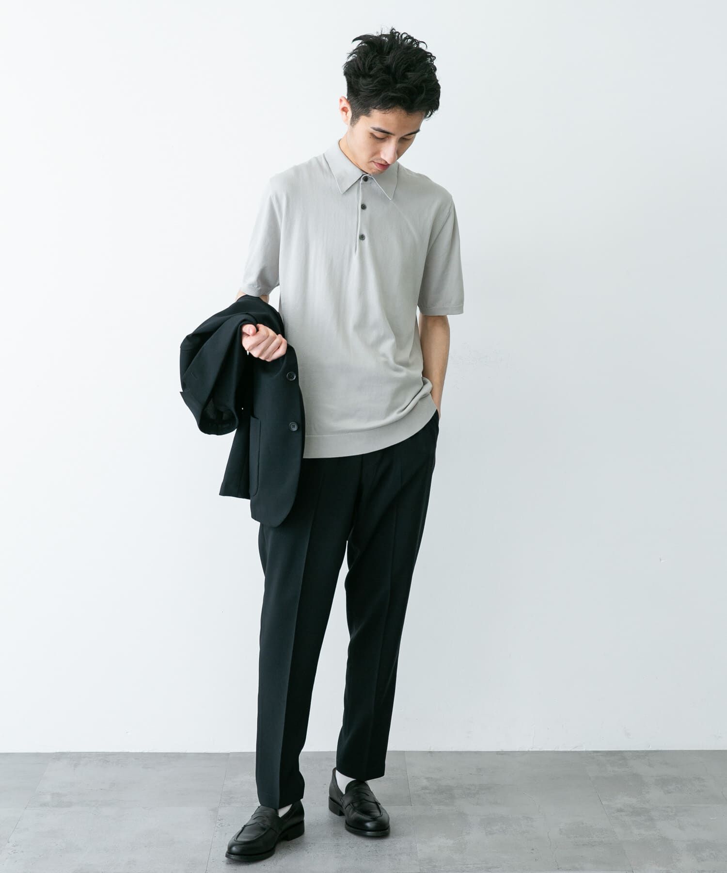 URBAN RESEARCH DOORS「『UR TECH ひやサラクール』『接触冷感/UVカット』 ニットポロシャツ」|シャツ・ブラウス|