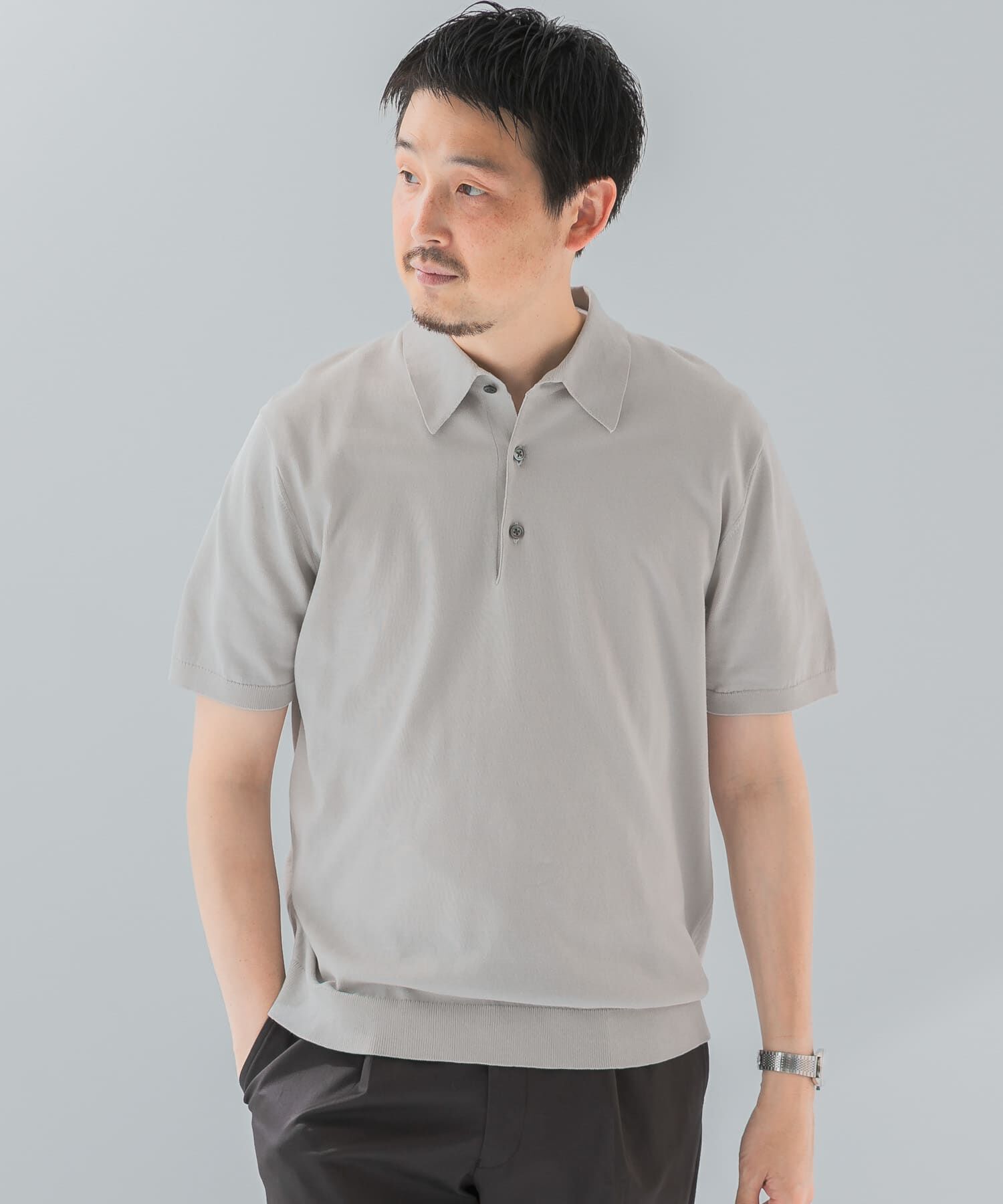 URBAN RESEARCH DOORS「『UR TECH ひやサラクール』『接触冷感/UVカット』 ニットポロシャツ」|シャツ・ブラウス|