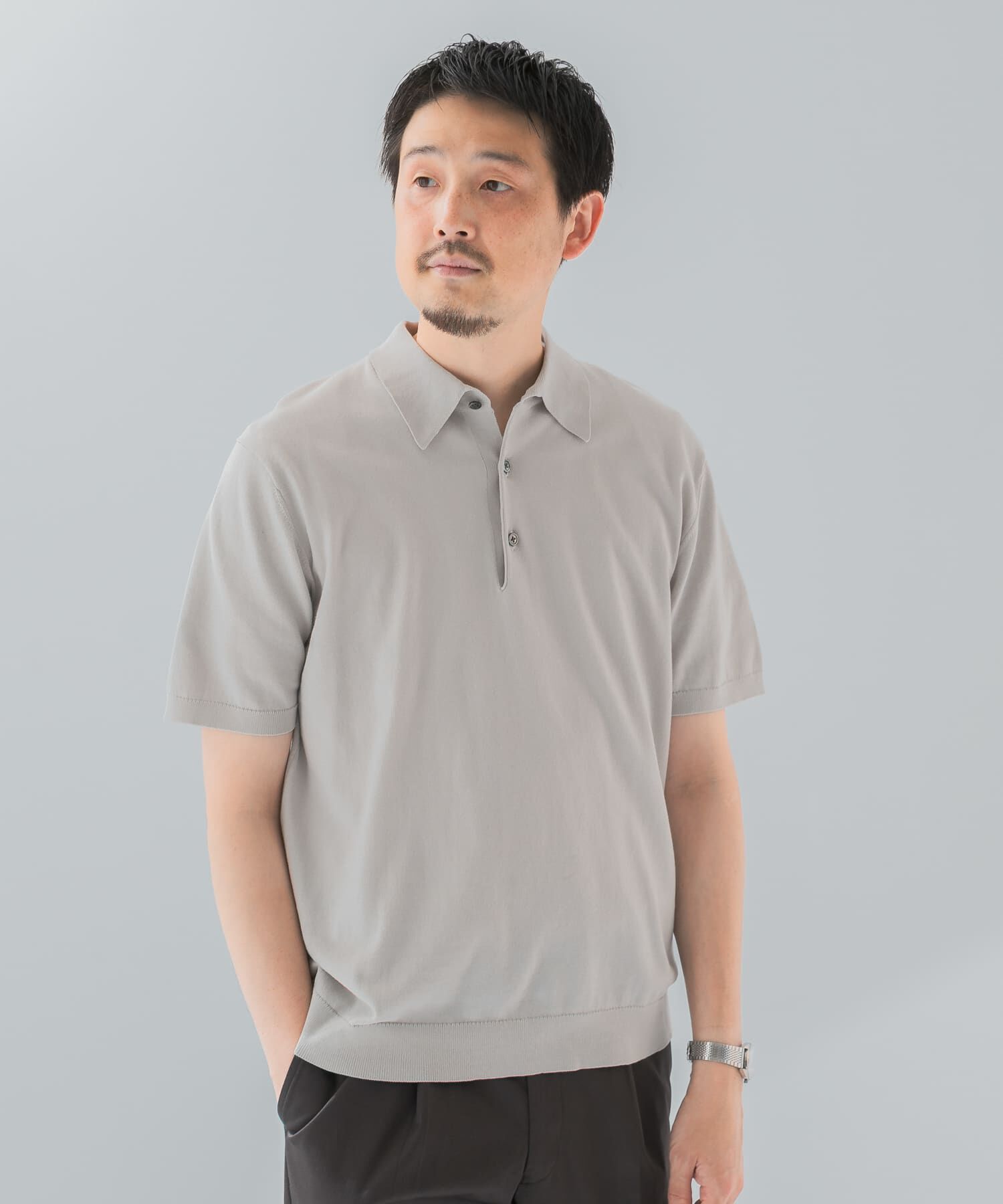 URBAN RESEARCH DOORS「『UR TECH ひやサラクール』『接触冷感/UVカット』 ニットポロシャツ」|シャツ・ブラウス|