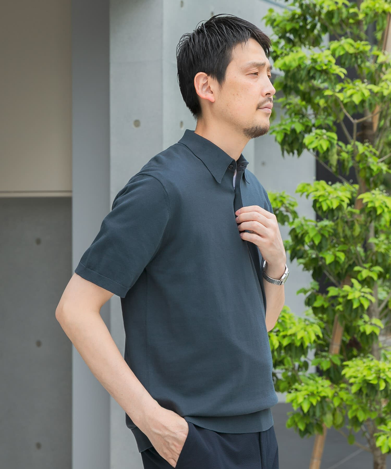 URBAN RESEARCH DOORS「『UR TECH ひやサラクール』『接触冷感/UVカット』 ニットポロシャツ」|シャツ・ブラウス|