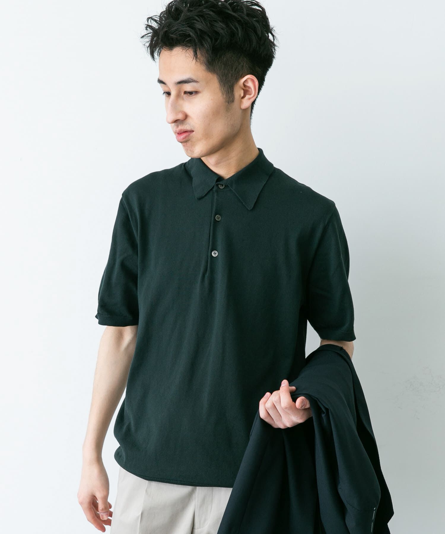 URBAN RESEARCH DOORS「『UR TECH ひやサラクール』『接触冷感/UVカット』 ニットポロシャツ」|シャツ・ブラウス|