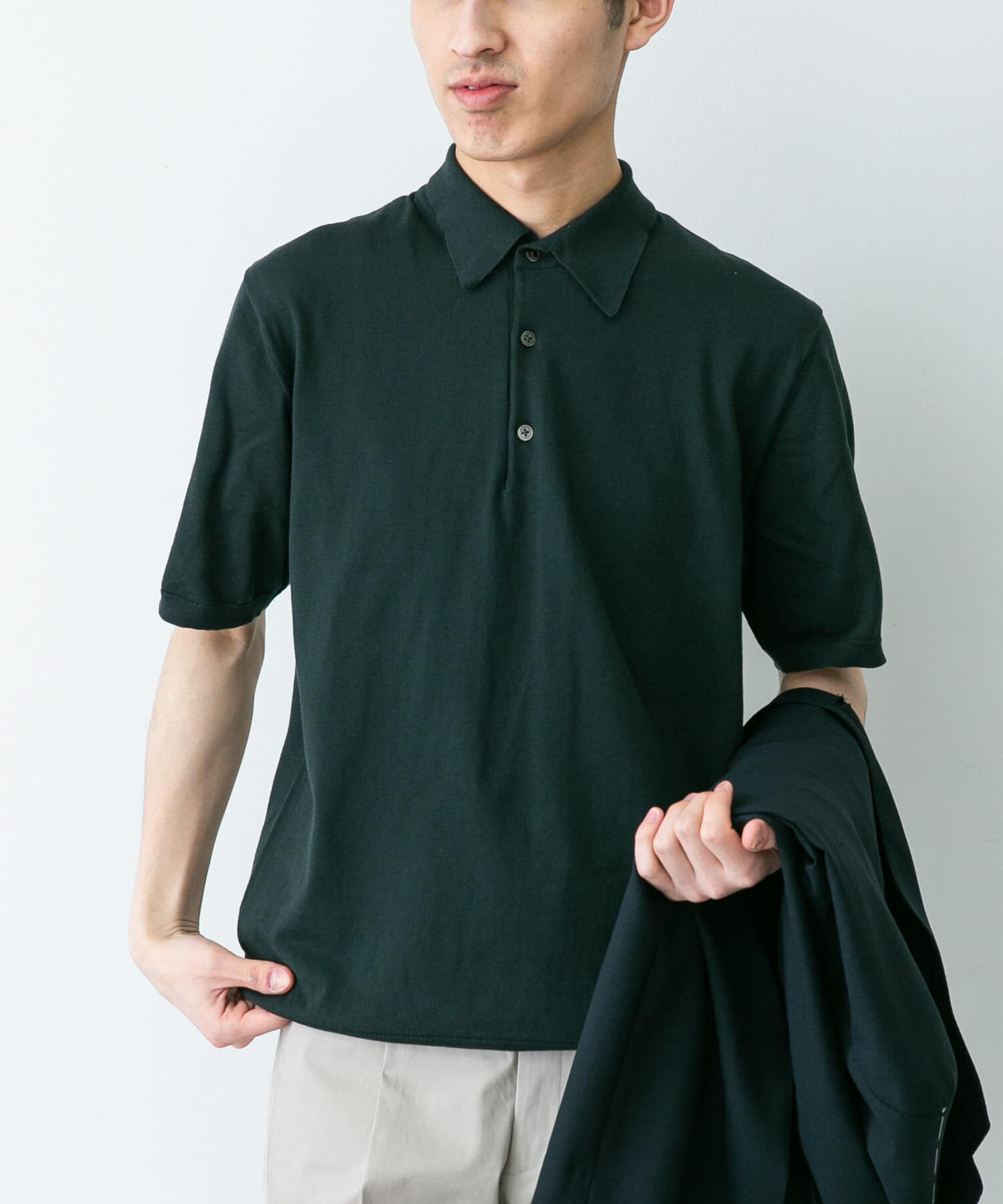 URBAN RESEARCH DOORS「『UR TECH ひやサラクール』『接触冷感/UVカット』 ニットポロシャツ」|シャツ・ブラウス|