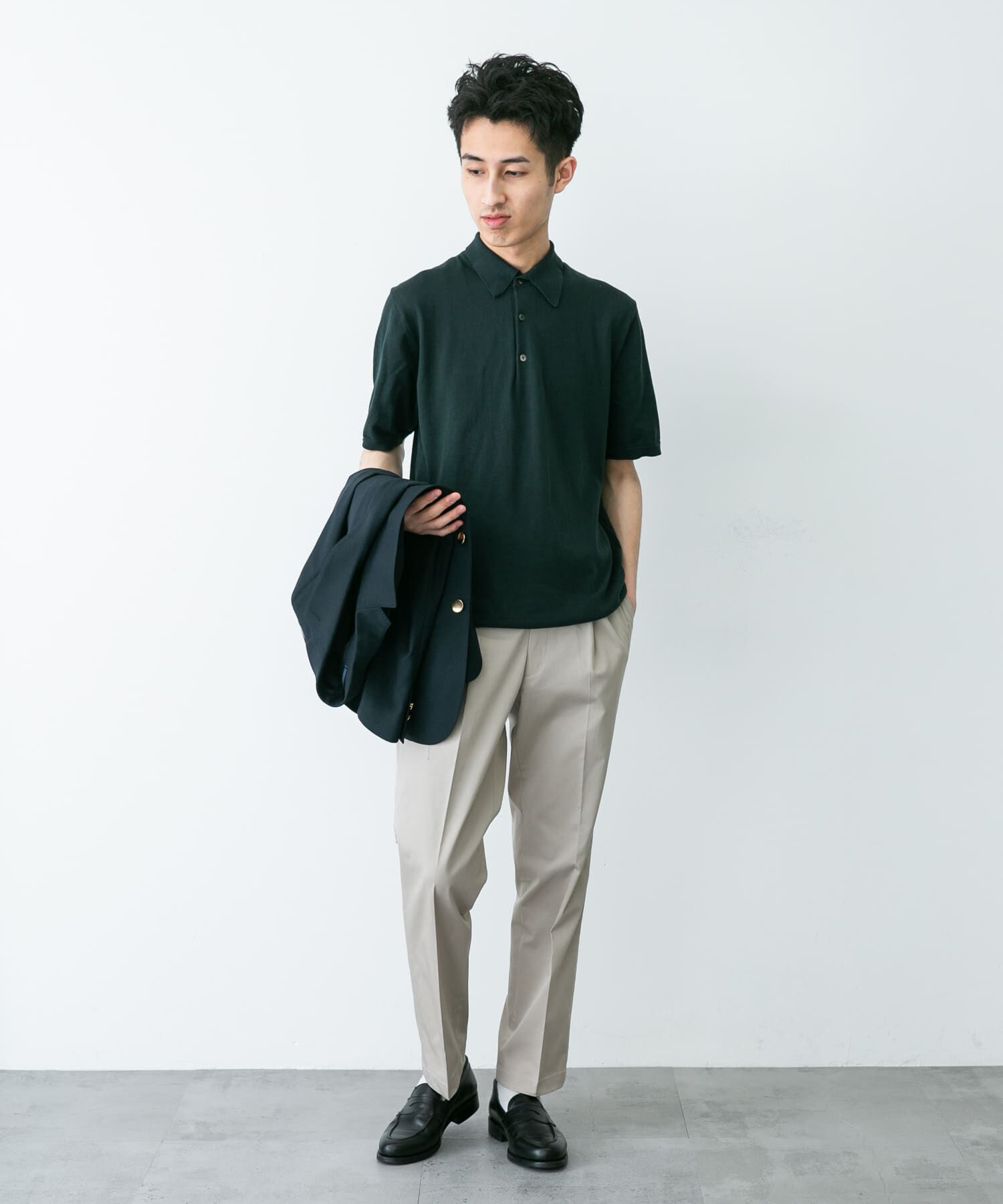 URBAN RESEARCH DOORS「『UR TECH ひやサラクール』『接触冷感/UVカット』 ニットポロシャツ」|シャツ・ブラウス|