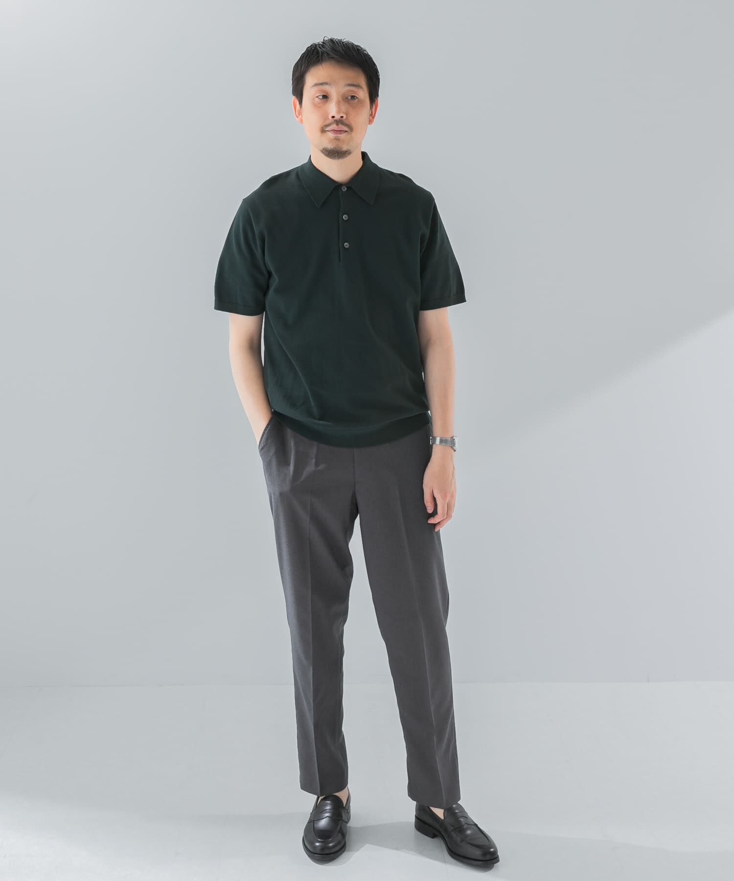 URBAN RESEARCH DOORS「『UR TECH ひやサラクール』『接触冷感/UVカット』 ニットポロシャツ」|シャツ・ブラウス|