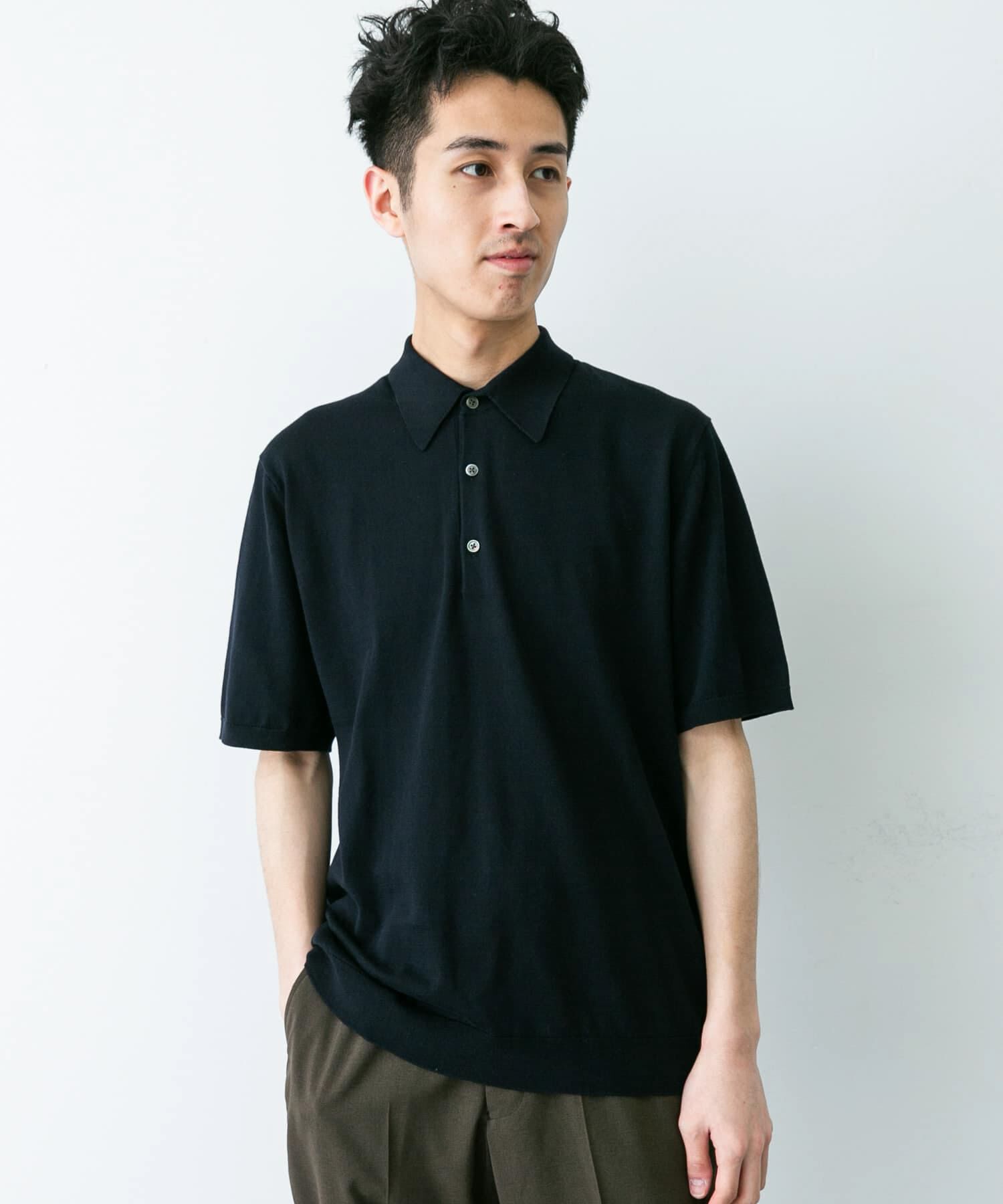 URBAN RESEARCH DOORS「『UR TECH ひやサラクール』『接触冷感/UVカット』 ニットポロシャツ」|シャツ・ブラウス|