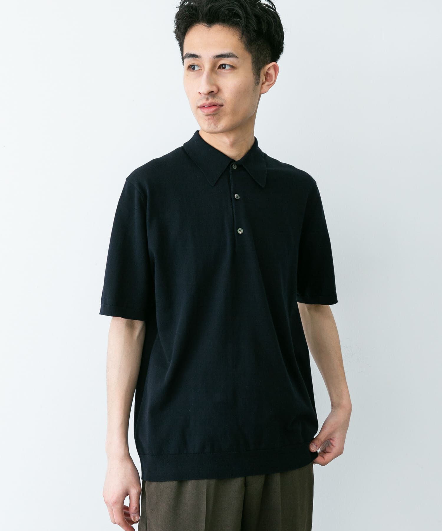 URBAN RESEARCH DOORS「『UR TECH ひやサラクール』『接触冷感/UVカット』 ニットポロシャツ」|シャツ・ブラウス|