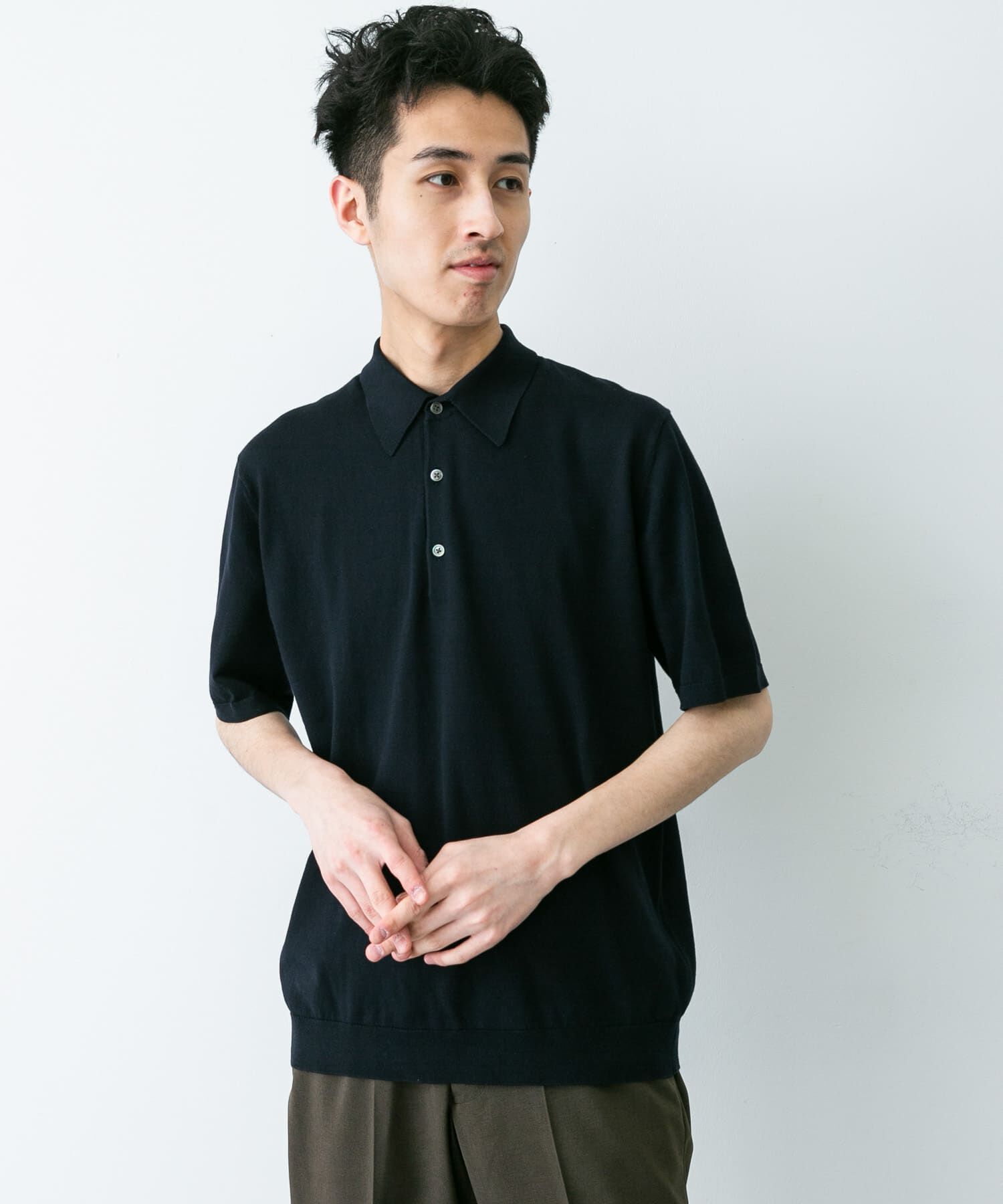 URBAN RESEARCH DOORS「『UR TECH ひやサラクール』『接触冷感/UVカット』 ニットポロシャツ」|シャツ・ブラウス|