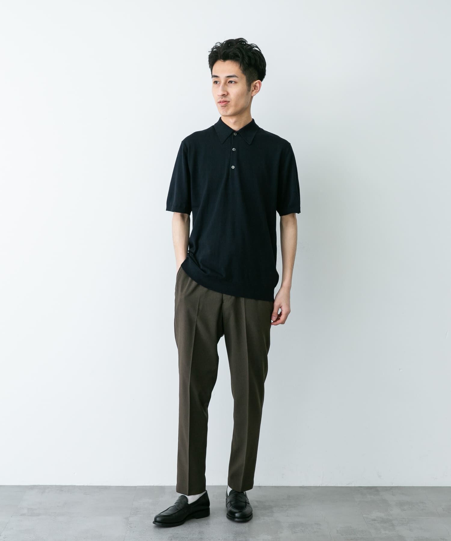 URBAN RESEARCH DOORS「『UR TECH ひやサラクール』『接触冷感/UVカット』 ニットポロシャツ」|シャツ・ブラウス|