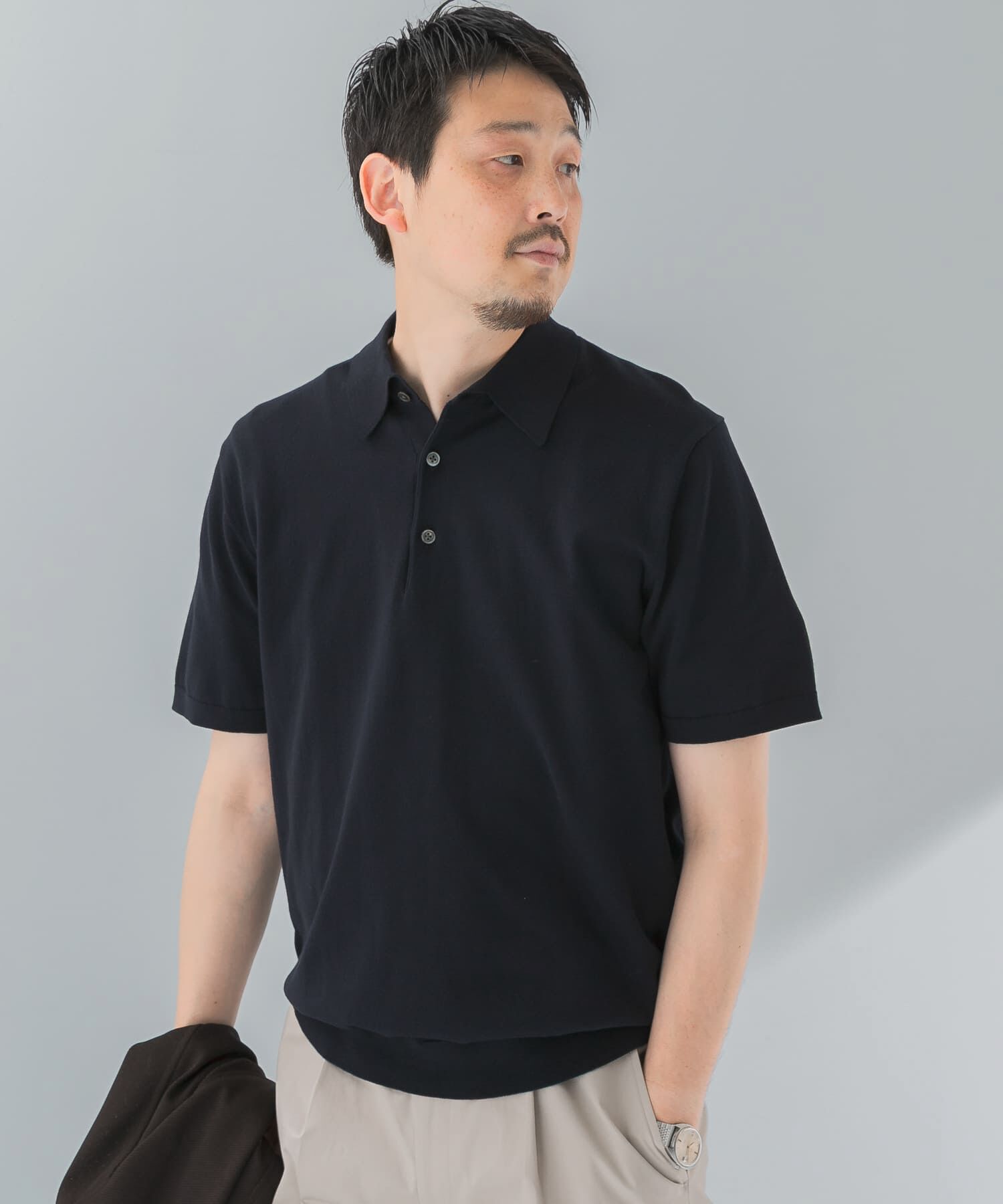 URBAN RESEARCH DOORS「『UR TECH ひやサラクール』『接触冷感/UVカット』 ニットポロシャツ」|シャツ・ブラウス|