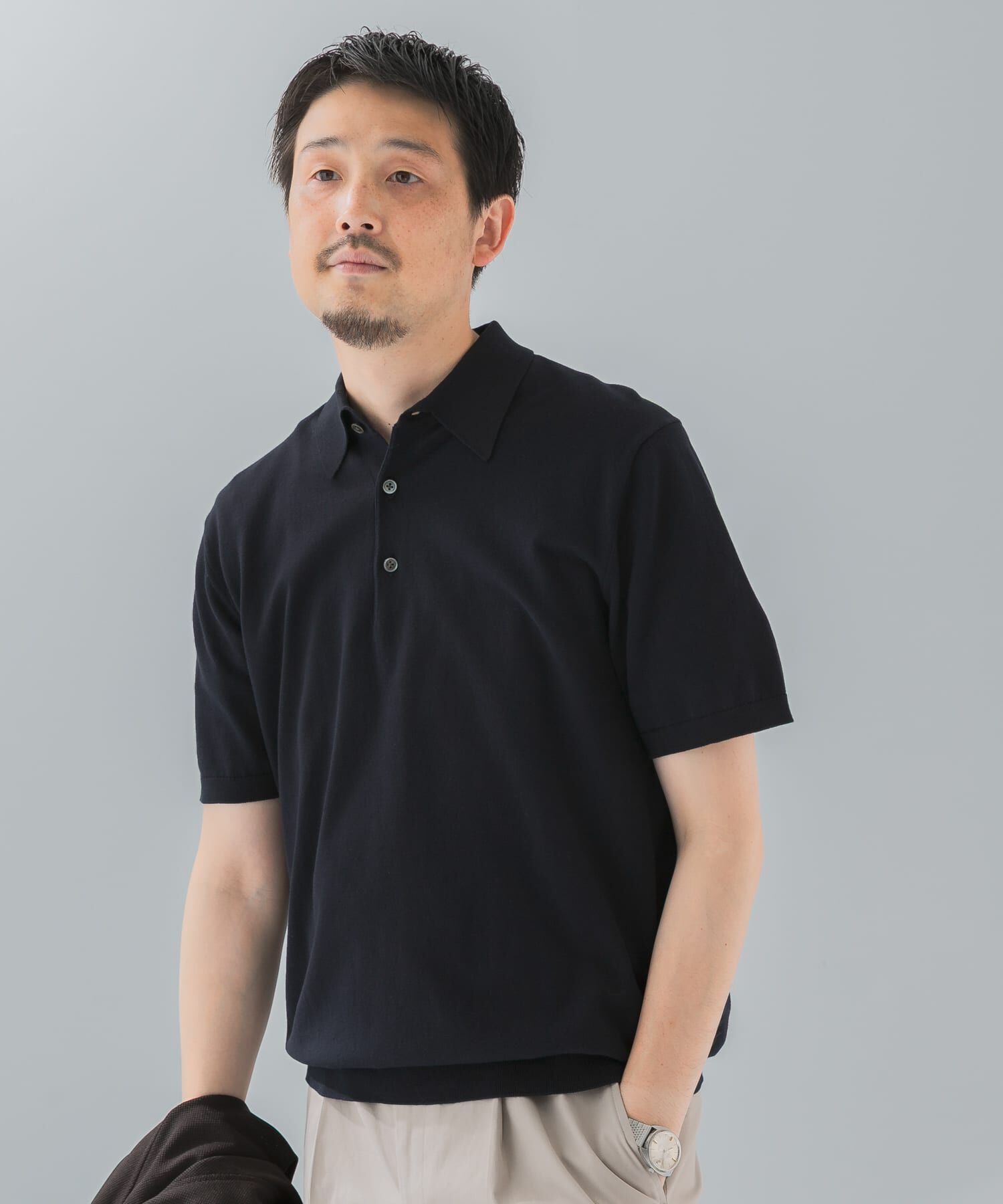 URBAN RESEARCH DOORS「『UR TECH ひやサラクール』『接触冷感/UVカット』 ニットポロシャツ」|シャツ・ブラウス|