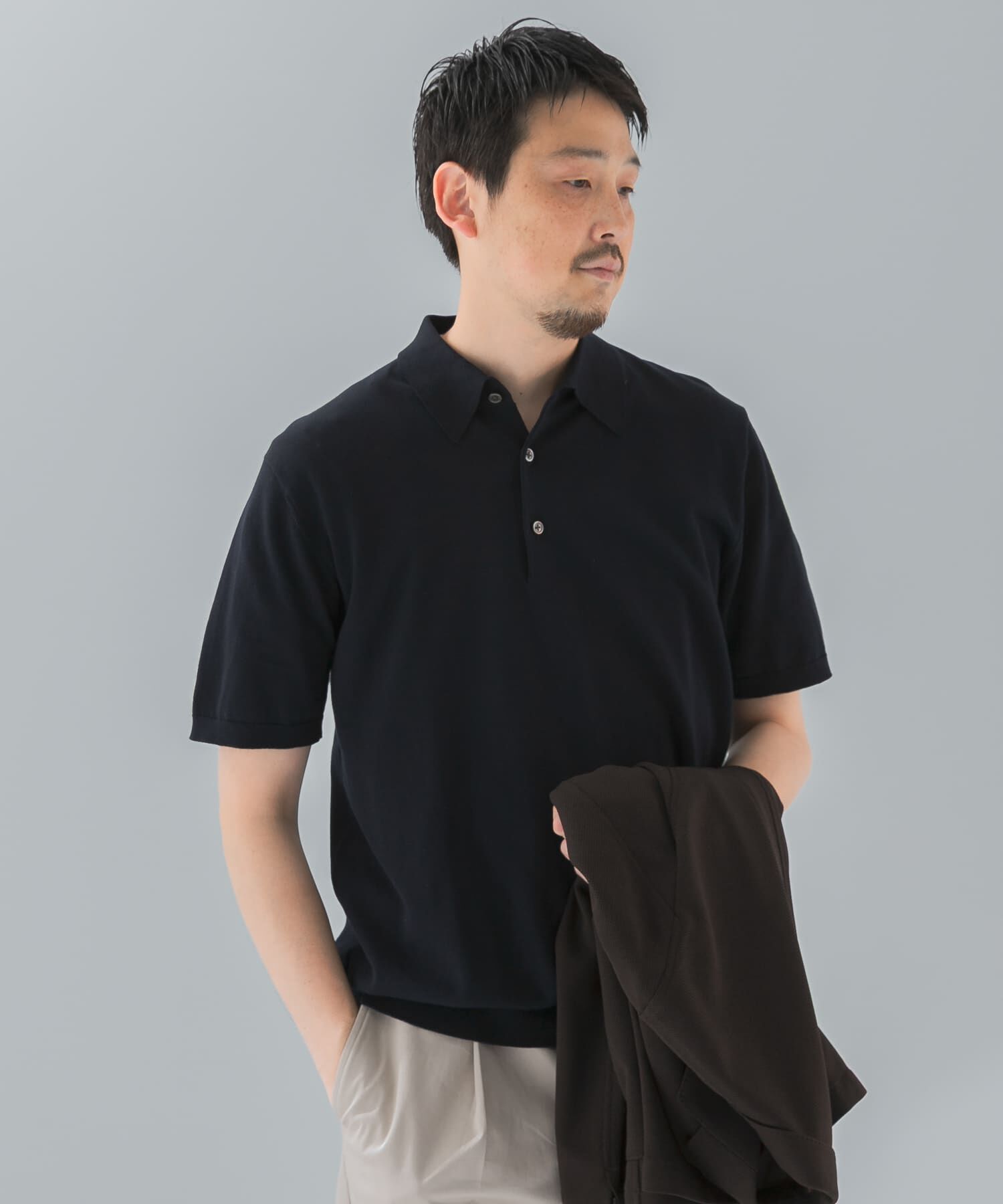 URBAN RESEARCH DOORS「『UR TECH ひやサラクール』『接触冷感/UVカット』 ニットポロシャツ」|シャツ・ブラウス|