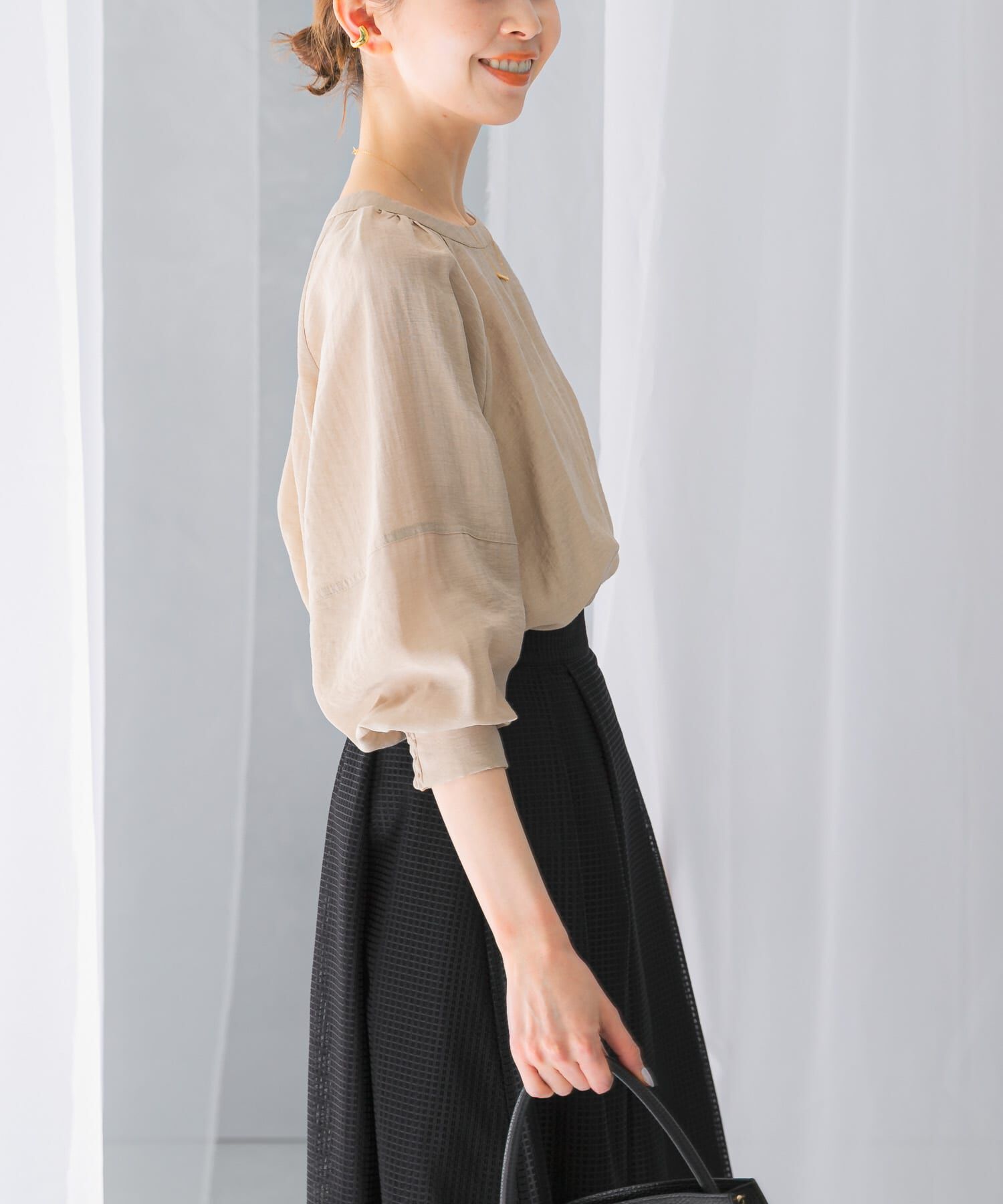 URBAN RESEARCH ROSSO「2WAYギャザースリーブブラウス」|シャツ・ブラウス|