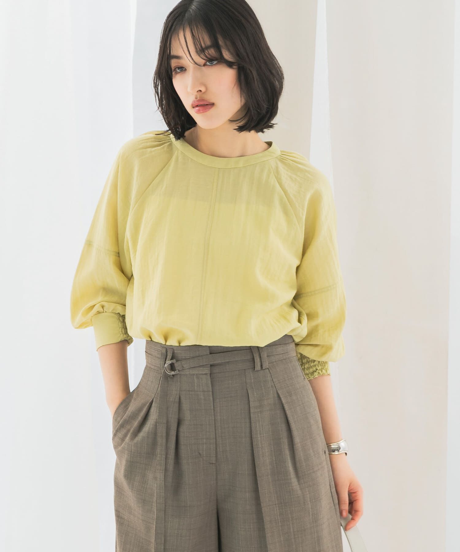 URBAN RESEARCH ROSSO「2WAYギャザースリーブブラウス」|シャツ・ブラウス|