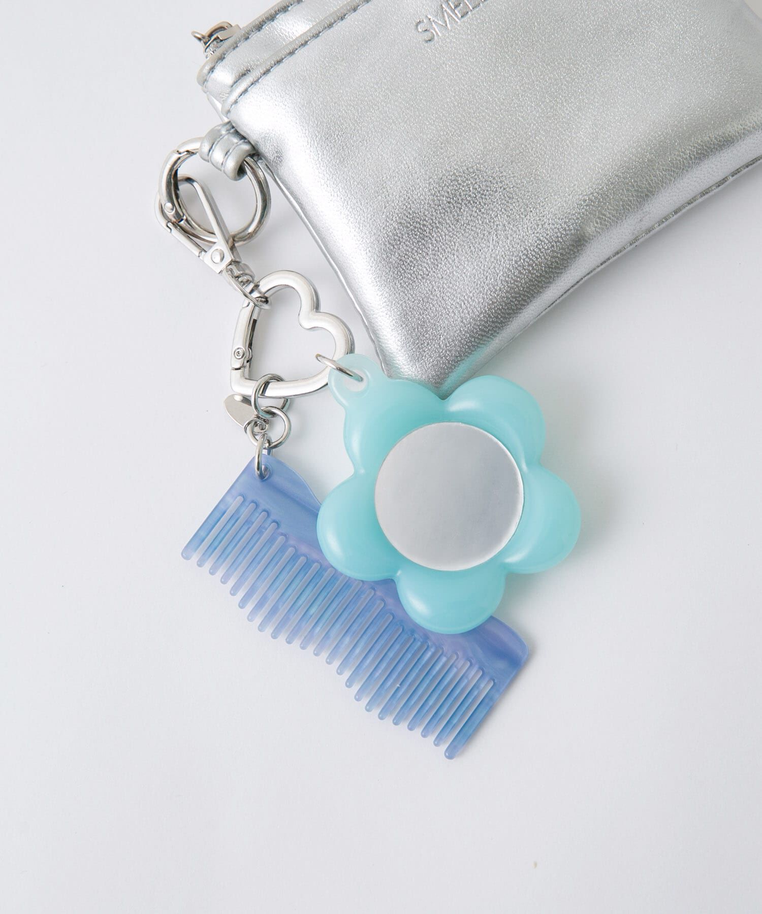 SMELLY「ミラーコームセットキーチェーン」|チャーム・キーホルダー|ブルー系その他