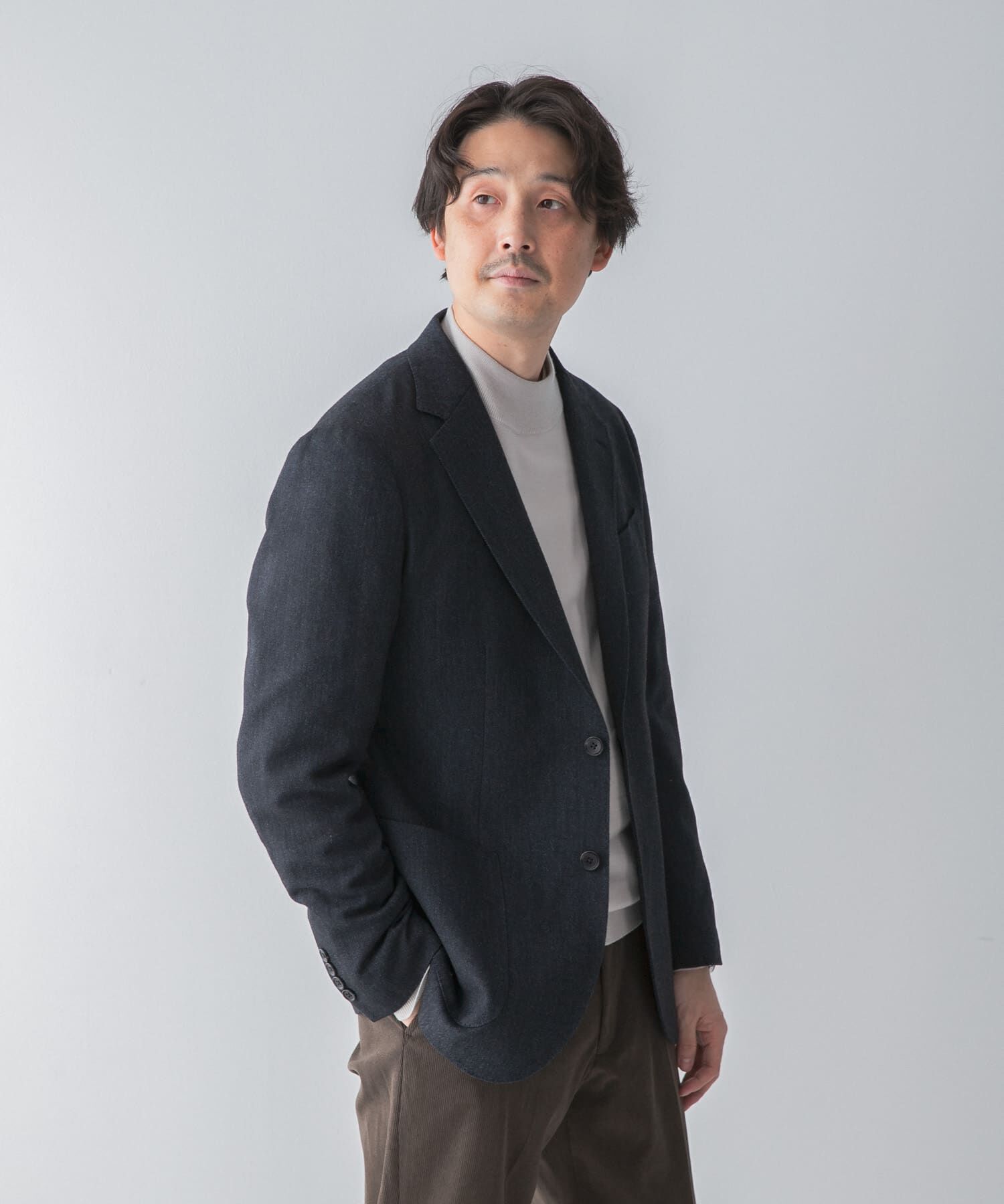 URBAN RESEARCH DOORS「LIFE STYLE TAILOR　ヘリンボンツイードジャケット」|その他|ネイビー