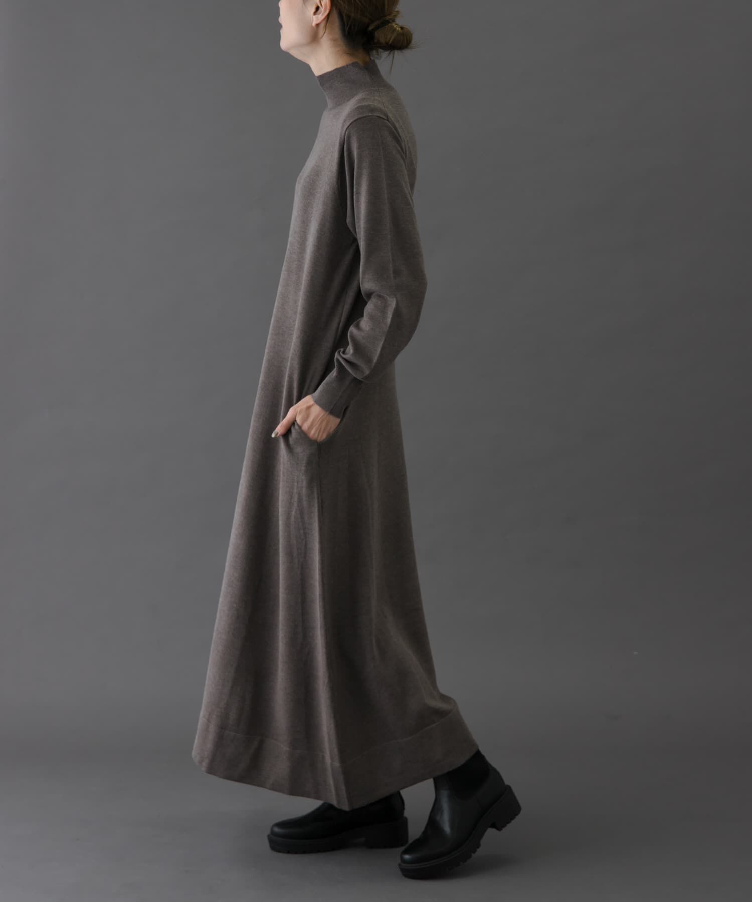 URBAN RESEARCH DOORS「FORK&SPOON　ハイネックフレアニットワンピース」|ワンピース|