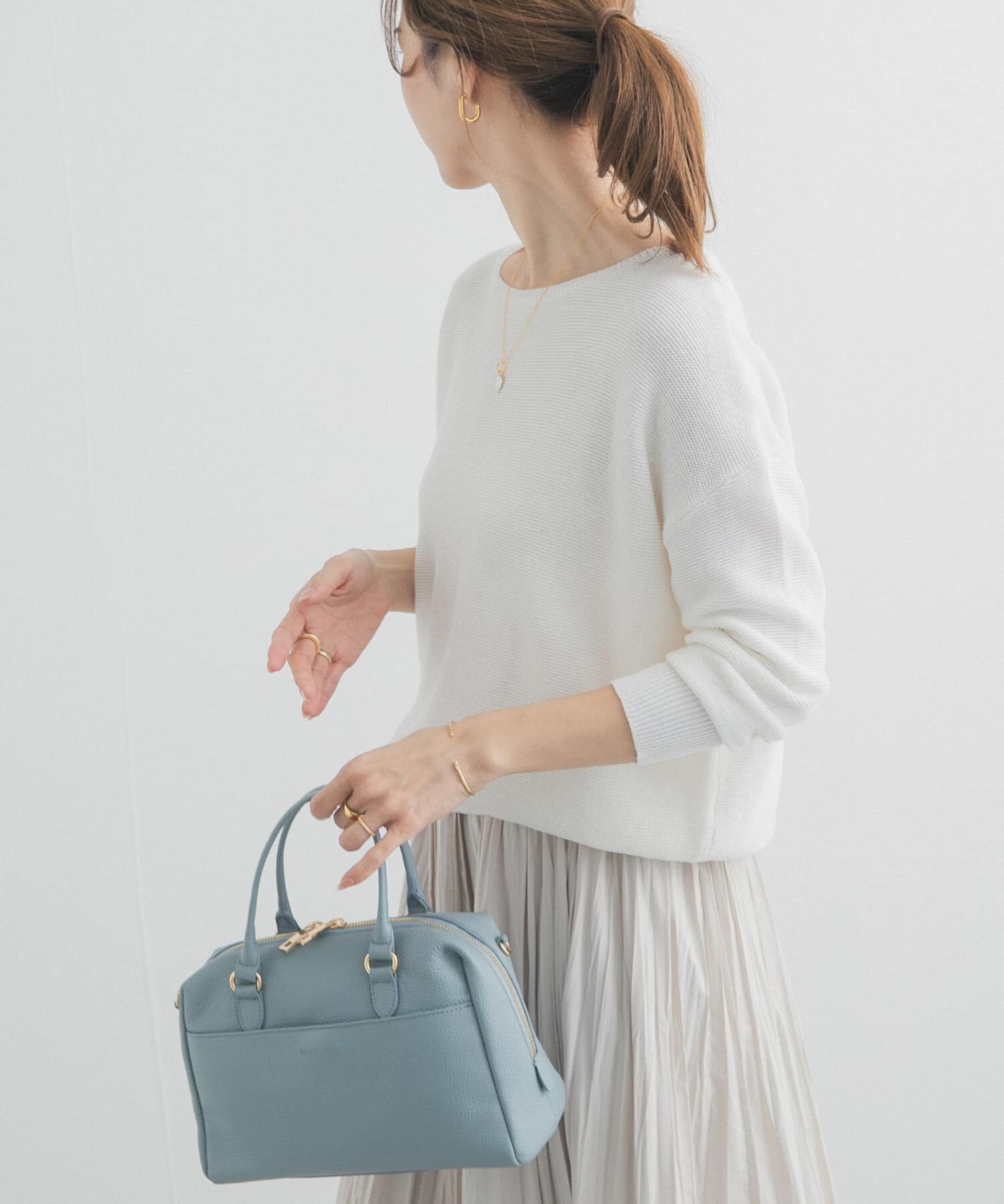 URBAN RESEARCH DOORS「コットンボートネックガーターKNIT」|ニット・セーター|オフホワイト