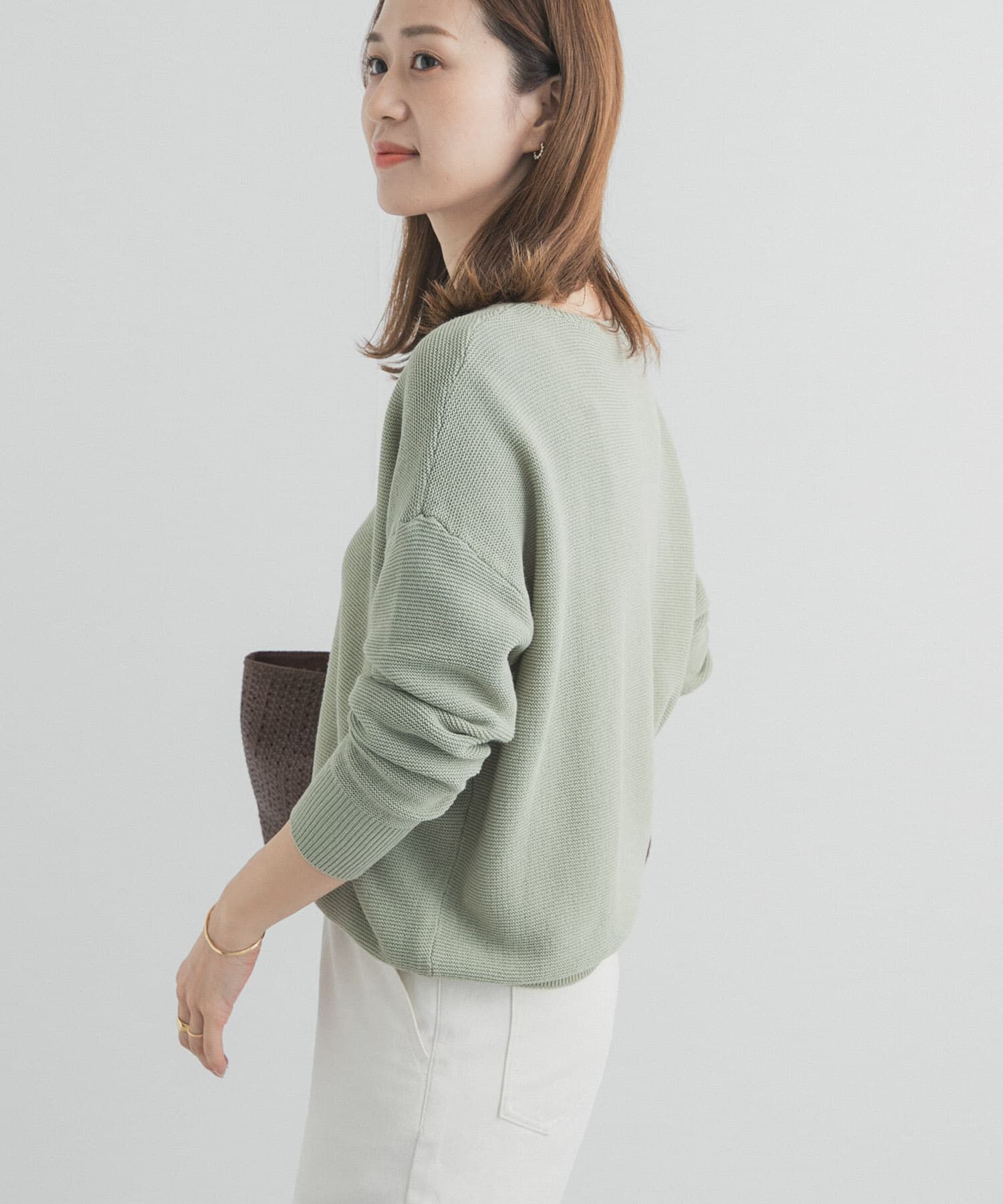 URBAN RESEARCH DOORS「コットンボートネックガーターKNIT」|ニット・セーター|