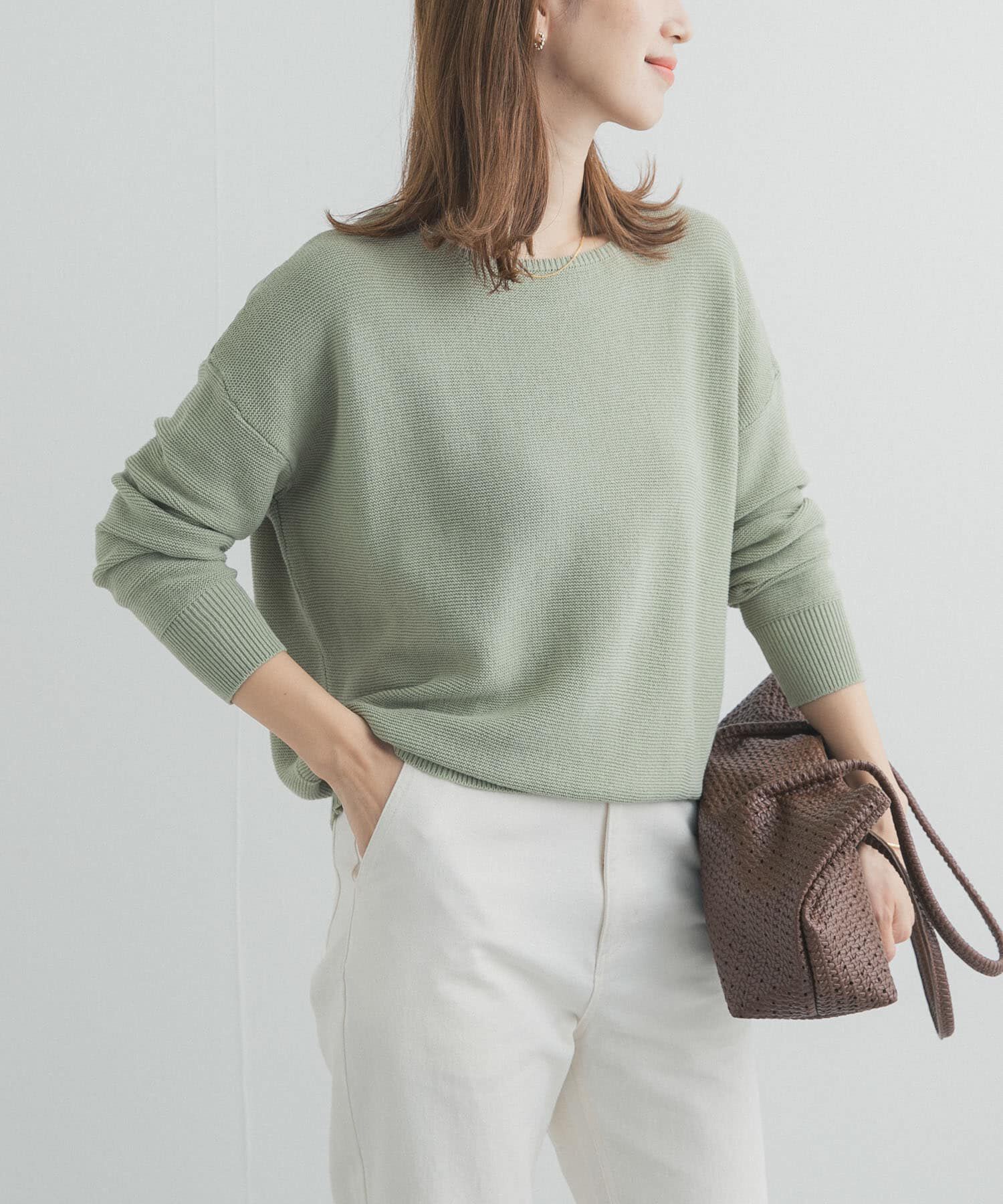 URBAN RESEARCH DOORS「コットンボートネックガーターKNIT」|ニット・セーター|